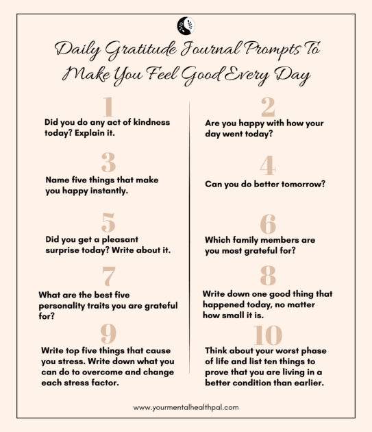 45 Daily Gratitude Journal Prompts