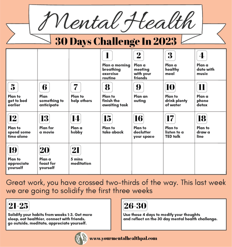 Mental Health 30 Day Challenge In 2023 3952